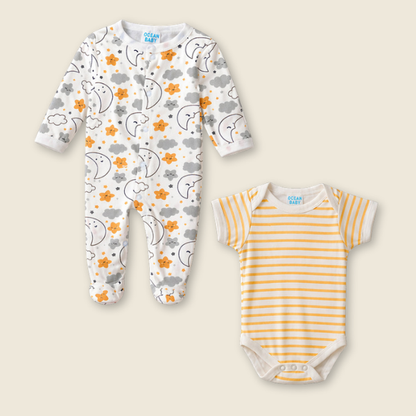 25 pcs, Twin Boys White cane basket themed Newborn Baby Boy, All Season wear,Gift Hamper set, 0-6 months