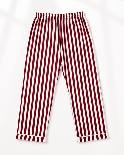 Garnet Stripe Cotton Night Suit