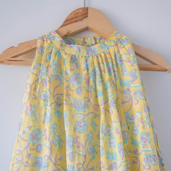 Kin dress in lemon butterfly