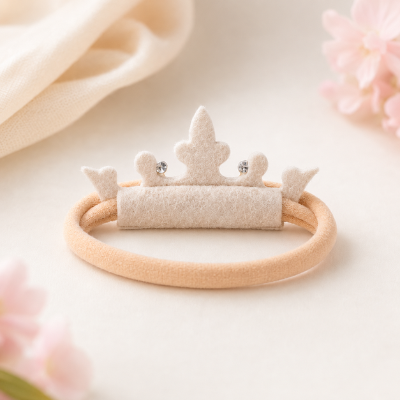 Choko Glitter Crown Birthday Headband with Rhinestones for Girls - Gold - Kids Hair Accessory