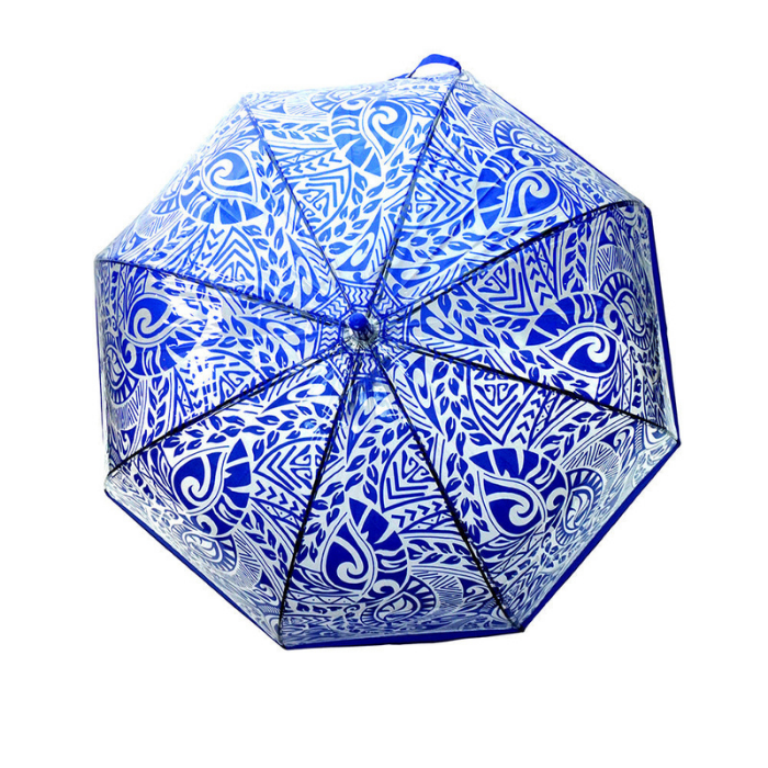 Self Print Dark Blue Transparent Umbrella for Kids and Teens, 8Years - 15Years