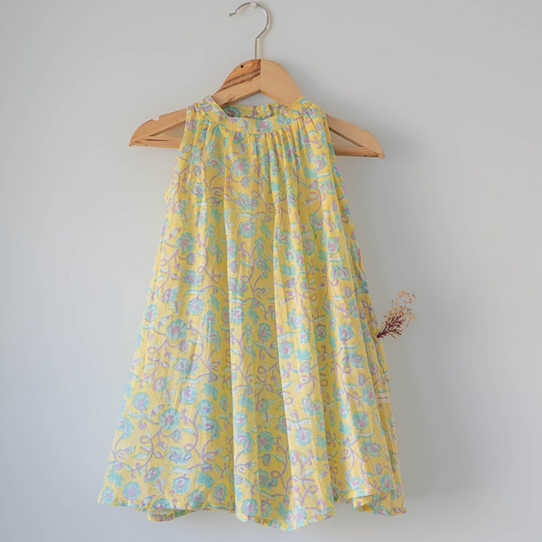 Kin dress in lemon butterfly
