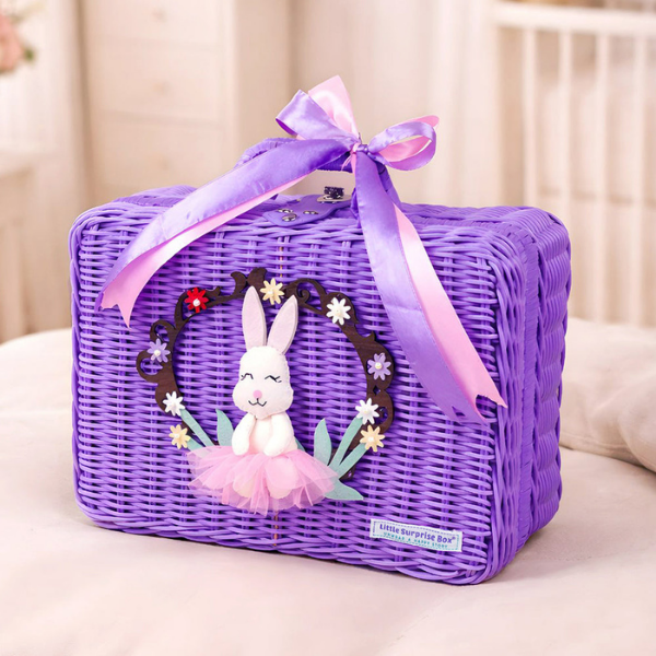 20 pcs, Woodland Rabbit Cane Basket themed Newborn Baby Girl All Season wear,Gift Hamper set,0-12 months