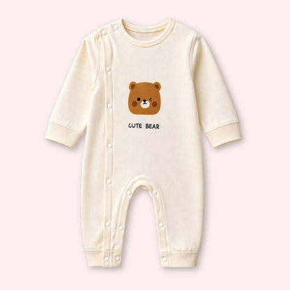25 pcs Beige Bear Hamper for Newborn Boy/Girl, All Season wear hamper with luxury designed blue storage cane basket 0-12 months