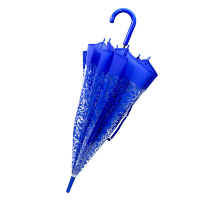 Self Print Dark Blue Transparent Umbrella for Kids and Teens, 8Years - 15Years