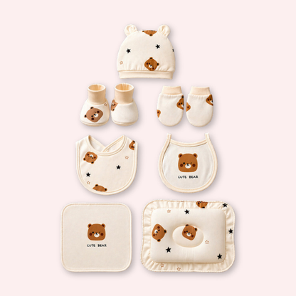 25 pcs Dreamy baby Hamper for Newborn Boy/Girl, All Season wear hamper with luxury designed brown storage cane basket 0-12 months