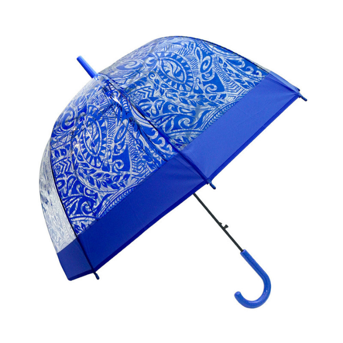Self Print Dark Blue Transparent Umbrella for Kids and Teens, 8Years - 15Years