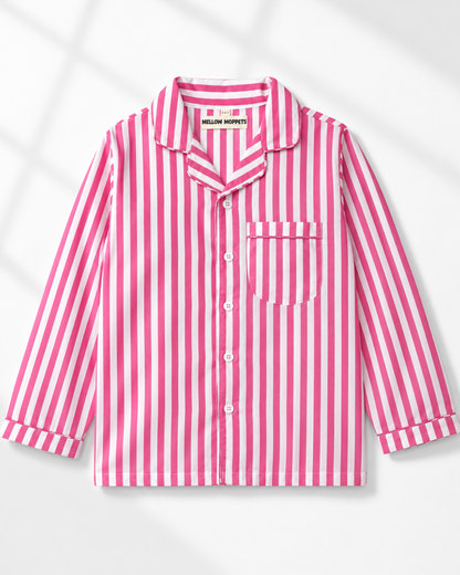Rosé Stripe Cotton Night Suit