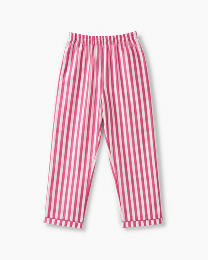 Rosé Stripe Cotton Night Suit