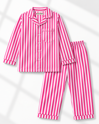 Rosé Stripe Cotton Night Suit