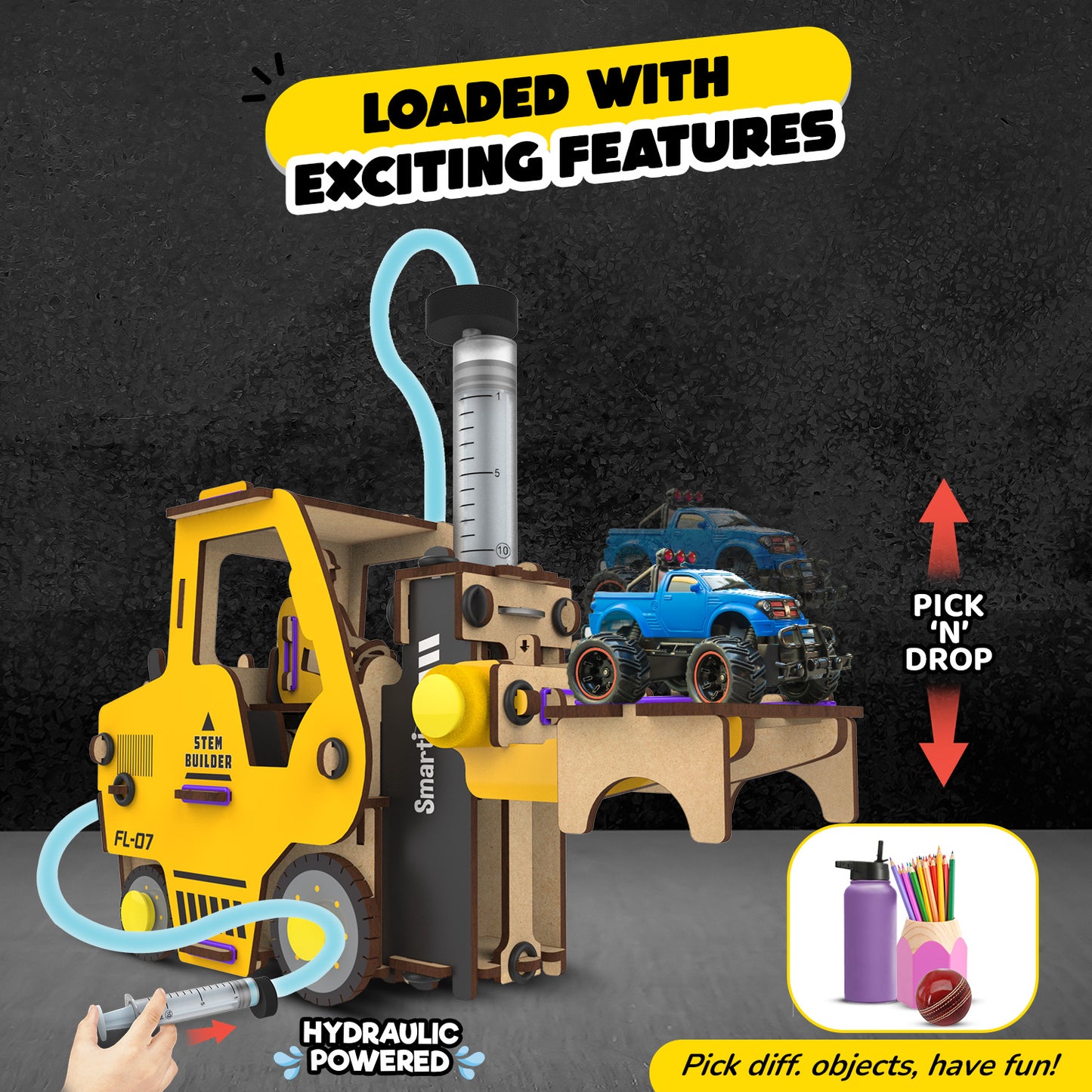 Smartivity Hydraulic Forklift STEM Toy for Kids 6+