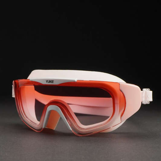 Pink with Coral Full Glass panel styled Anti-Fog UV Protection Leakproof design Swim Goggles for Adults