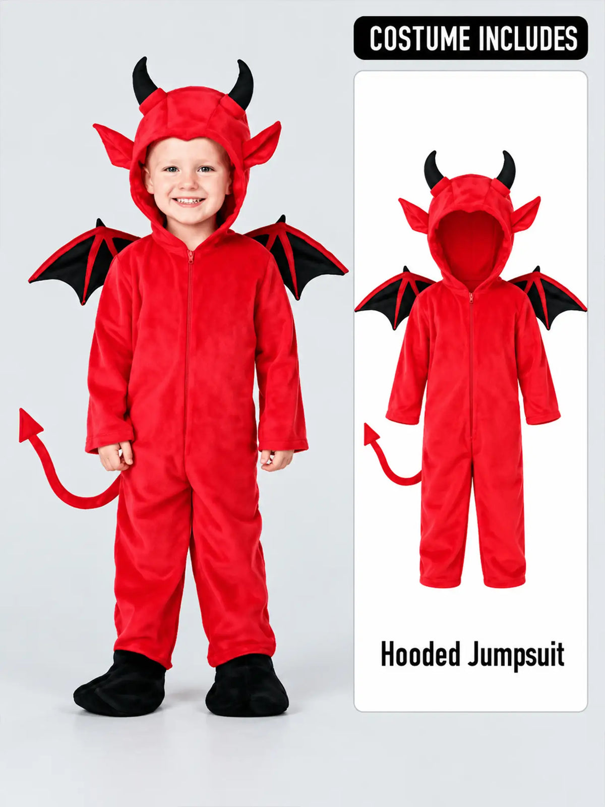 Black Red Devil kids' Halloween costume