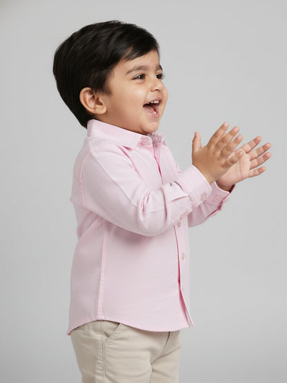 No Fuss Toddler Zip Shirt in Pink | Formal shirt with hidden zipper