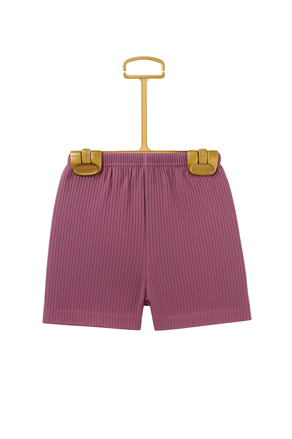 Forest Fawn Organic Rib‑Knit Flutter Top & Shorts Set