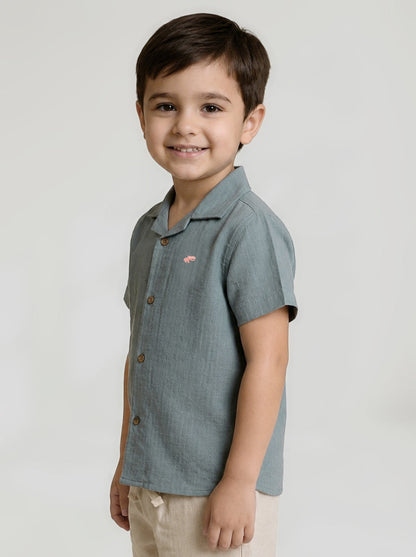On Vacay Casual Resort Collared Shirt for Boys (Blue)