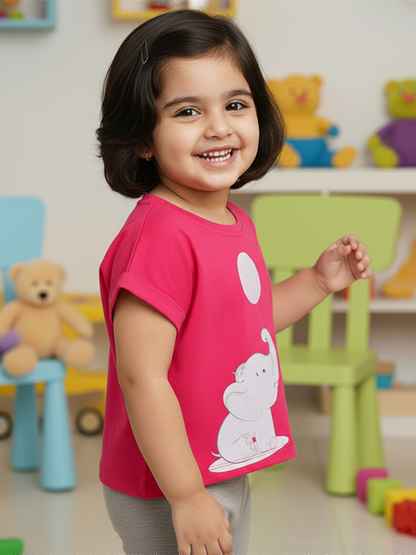 Easy Breezy Pure Cotton Comfort T-shirt in Fuchsia Pink