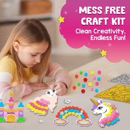 Smartivity POM POM MAGNET CRAFTS - Princess and Unicorn Magicland STEM Toy for Kids 4+