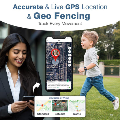 Sekyo Magic Pro Kids Smartwatch with Calling | Live & Accurate GPS Tracking, Video Call, SOS Alert, Route History, Pedometer & Games | 4G/5G SIM Support | Parent App & Habit Coach | Boys & Girls