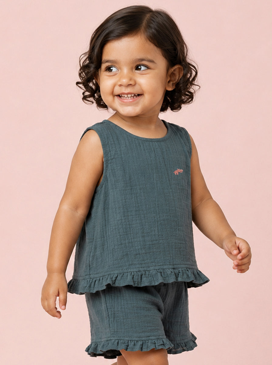 The Check This Out Coord Set for Girls (Blue)