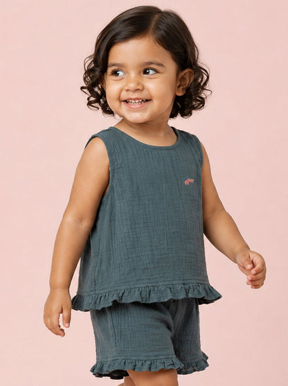 The Check This Out Coord Set for Girls (Blue)