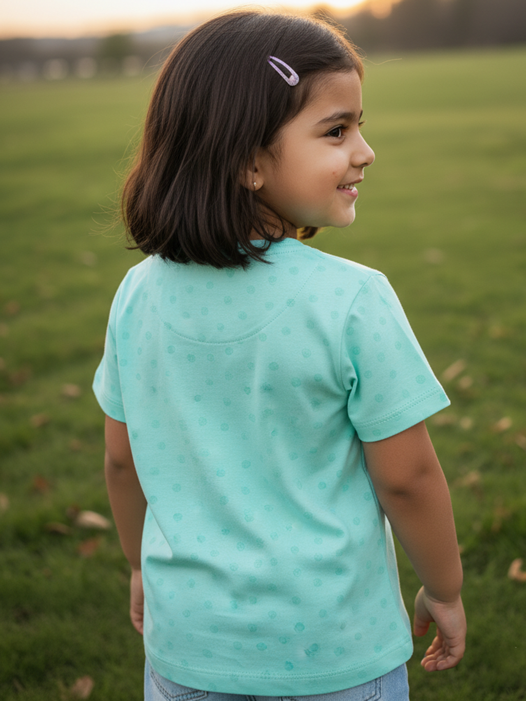 Puffy Peach The Hippo T-shirt in Blue For Girls