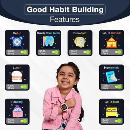 Sekyo Magic Pro Kids Smartwatch with Calling | Live & Accurate GPS Tracking, Video Call, SOS Alert, Route History, Pedometer & Games | 4G/5G SIM Support | Parent App & Habit Coach | Boys & Girls