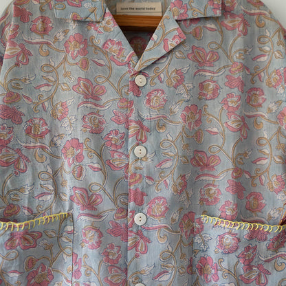 Cloud drift shirt in sky blue butterfly