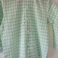 Barefoot boy shirt in sage green rhombus