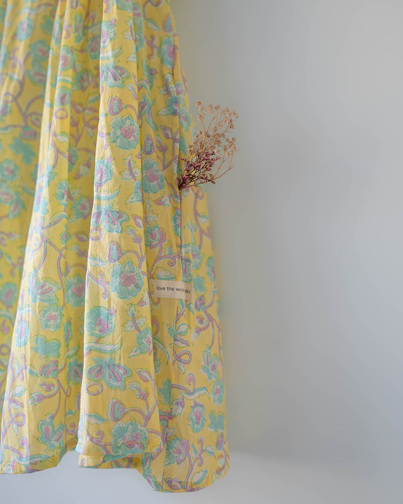 Kin dress in lemon butterfly