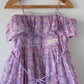 Fool's paradise dress in purple butterfly blockprint