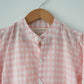 Barefoot boy shirt in blush pink rhombus