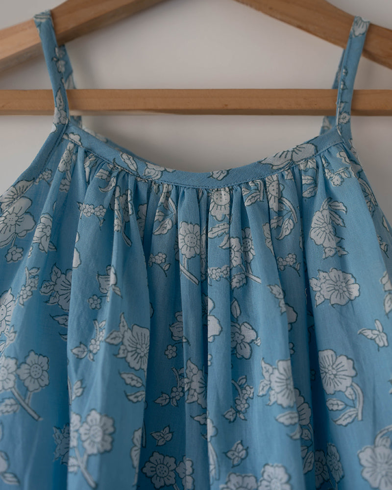 Blossom powder blue spaghetti top shorts set