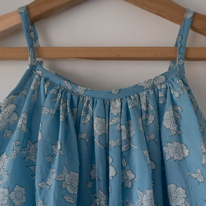 Blossom powder blue spaghetti top shorts set