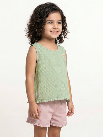 The Check This Out Coord Set for Girls (Pink and Green)