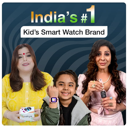 Sekyo Carepal Pro 4G Calling Smartwatch for Kids (Boys & Girls) | Video Call, GPS Tracker, SOS Emergency, Safe Zone Alert, Family Chat | SIM Support | App Control, Habit Coach, Math Games, Pedometer
