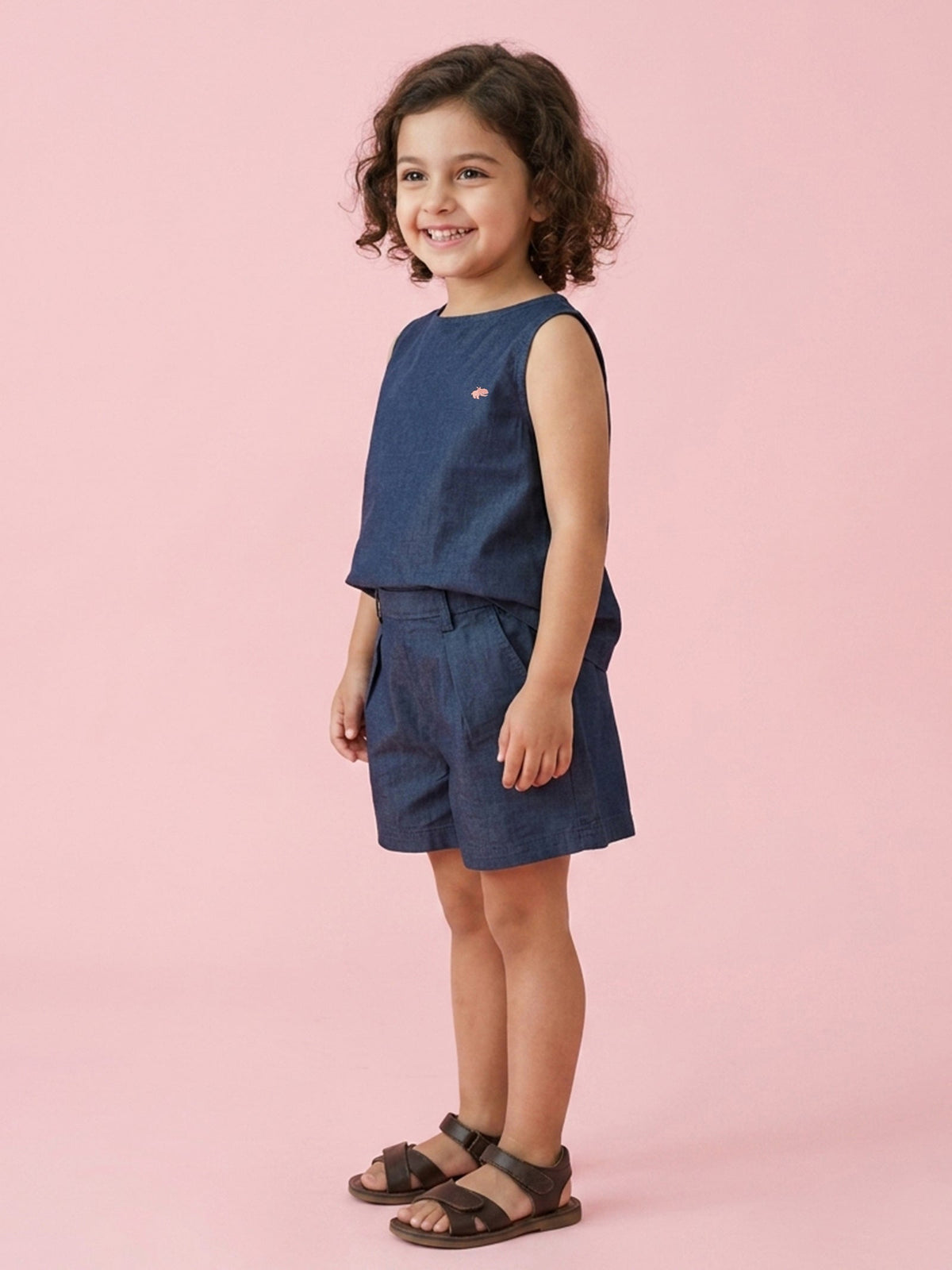 Just Like Denim Coord Set for Girls (Blue)