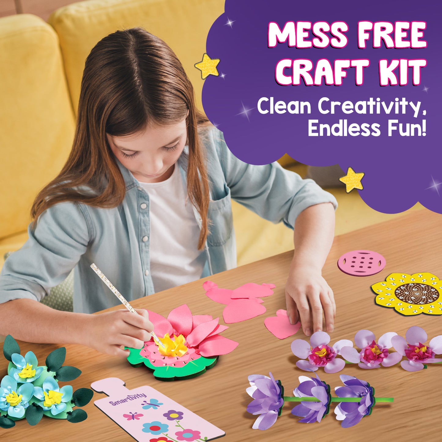 Smartivity Poke 'n' Create : Flower Making Kit STEM Toy for Kids 4+