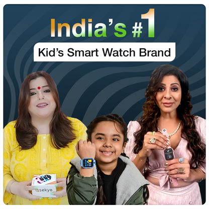 Sekyo Carepal Pro 4G Calling Smartwatch for Kids (Boys & Girls) | Video Call, GPS Tracker, SOS Emergency, Safe Zone Alert, Family Chat | SIM Support | App Control, Habit Coach, Math Games, Pedometer