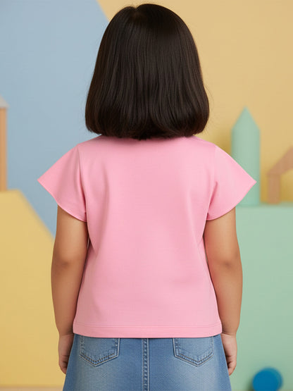 Button Up T-shirt in Pink
