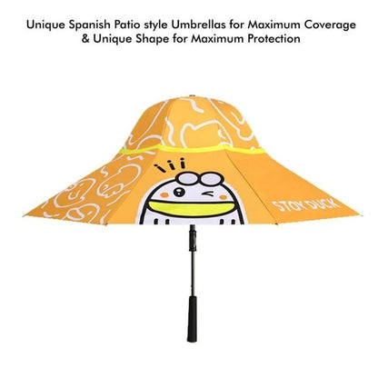 3 Ducklings theme, Unique Mexican Hat Style Kids Umbrella, 5-12 years, Orange