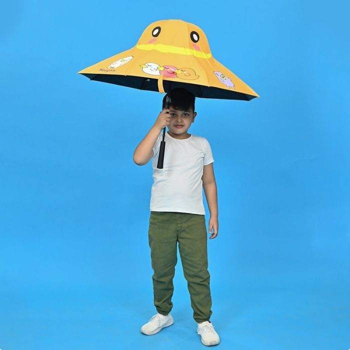 3 Ducklings theme, Unique Mexican Hat Style Kids Umbrella, 5-12 years, Orange