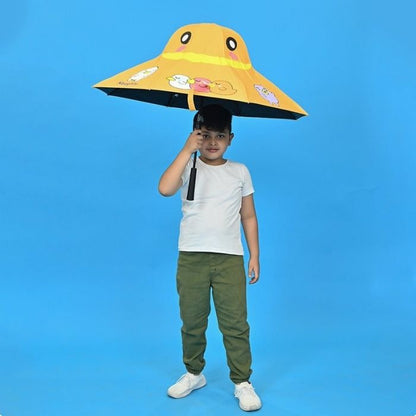 3 Ducklings theme, Unique Mexican Hat Style Kids Umbrella, 5-12 years, Orange