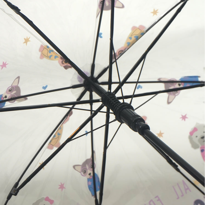 Puppy Family theme Dome style Transparent Umbrella for Kids, 1-5years