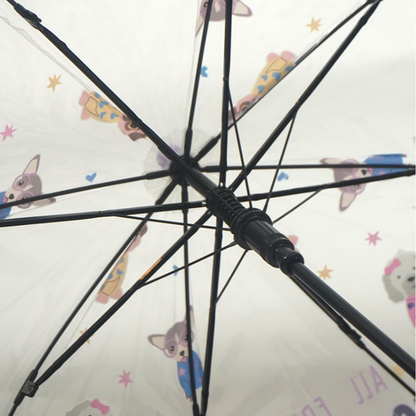 Puppy Family theme Dome style Transparent Umbrella for Kids, 1-5years