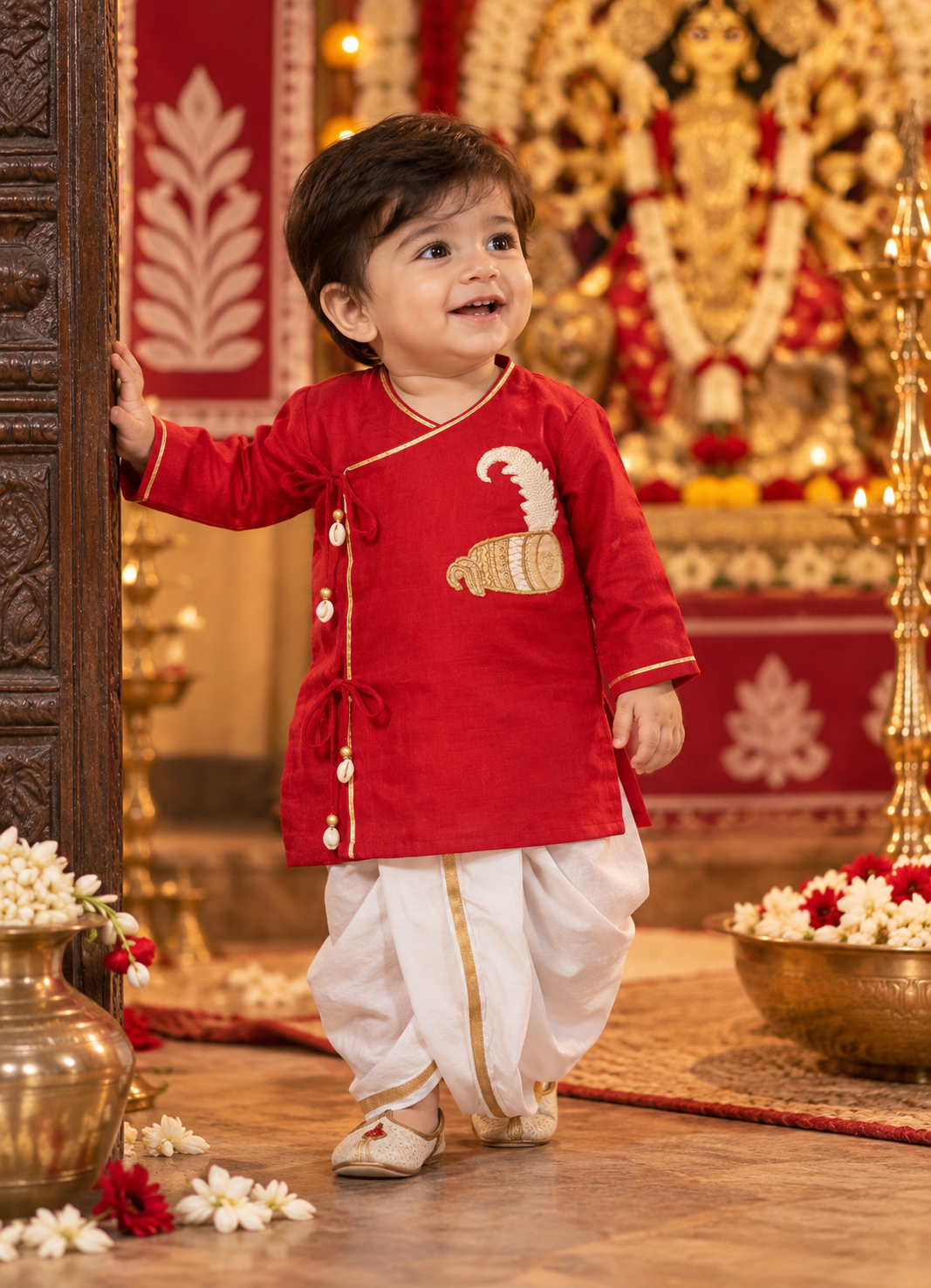 Dhak Dhwani Dhoti Kurta Set for Boys
