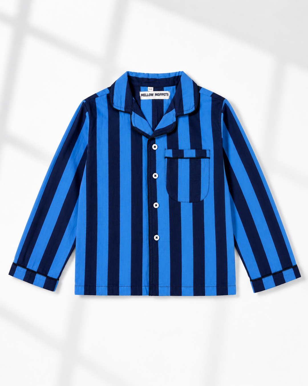 Indigo Stripe Cotton Night Suit