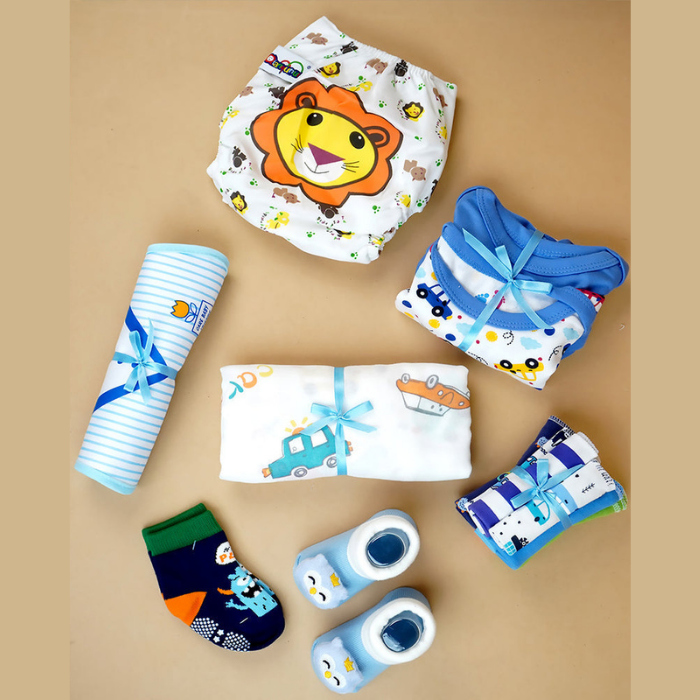 22pcs Super cute Blue Home Newborn Hamper /Gift Box for Baby, 0-6 months