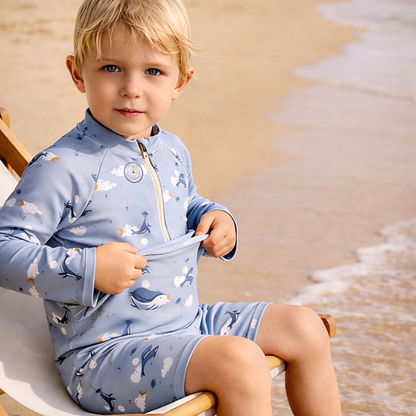 Ocean Dolphins Toddlers & Kids Swimwear with matching Swim Cap, plus Free Wash Bag & Free Swim Detergent