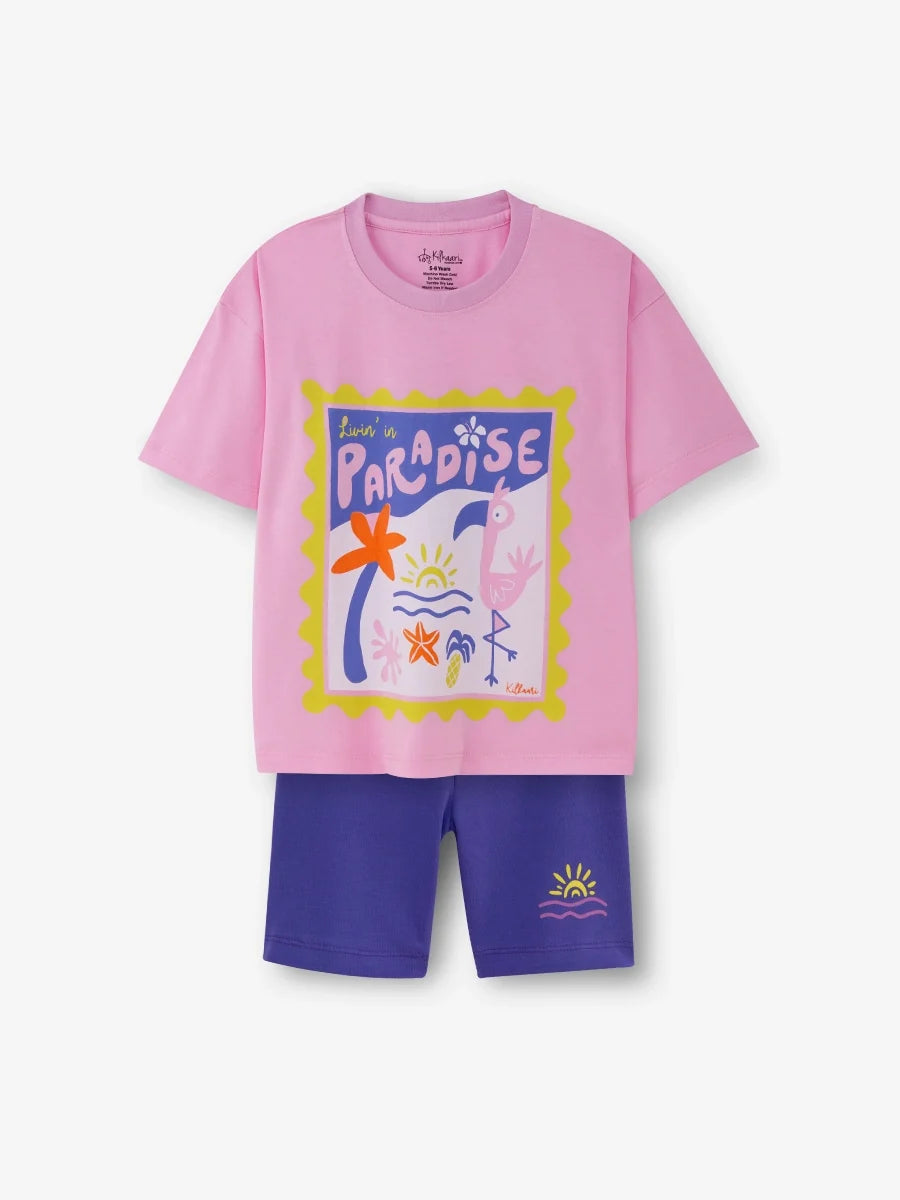 Paradise Playtime Oversized Cycling Shorts Set image 1